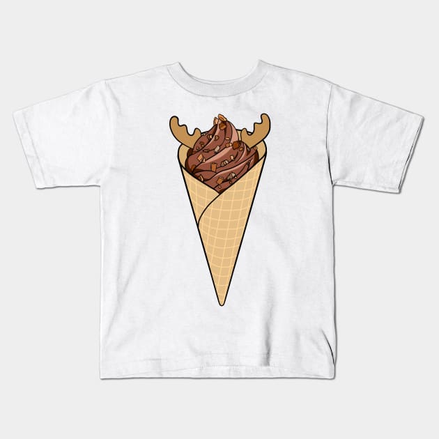 Reindeer Ice Cream Cone Kids T-Shirt by JustGottaDraw